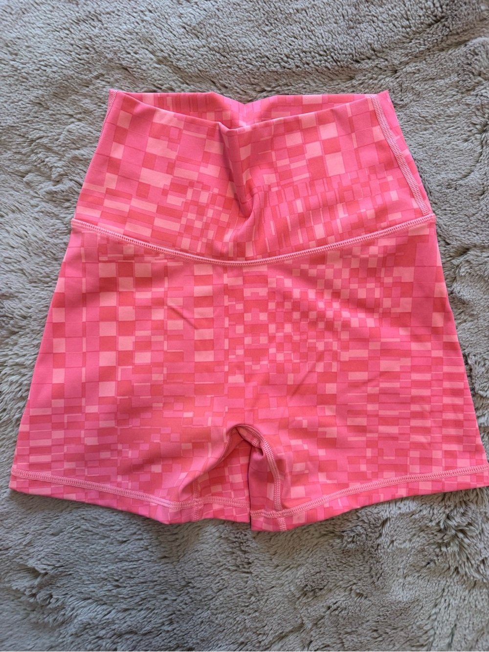 Aerie Pink Patterned High-Rise Bike Shorts